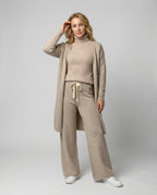 Damen-3-teiliges Set aus Oberteil, Hose und Blazer