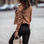 Elegante Damen-Kunstlederjacke