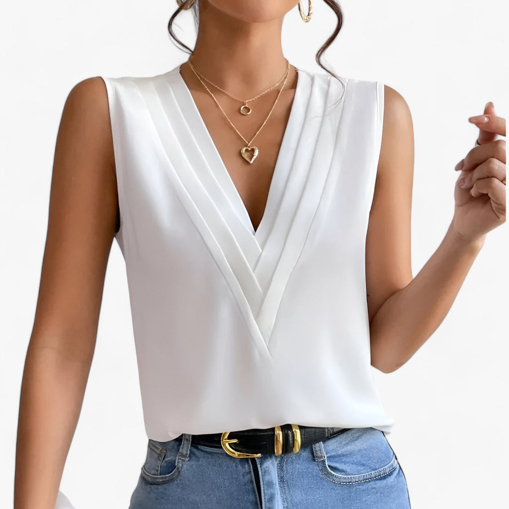 Ärmellose Damenbluse mit lockerer Passform