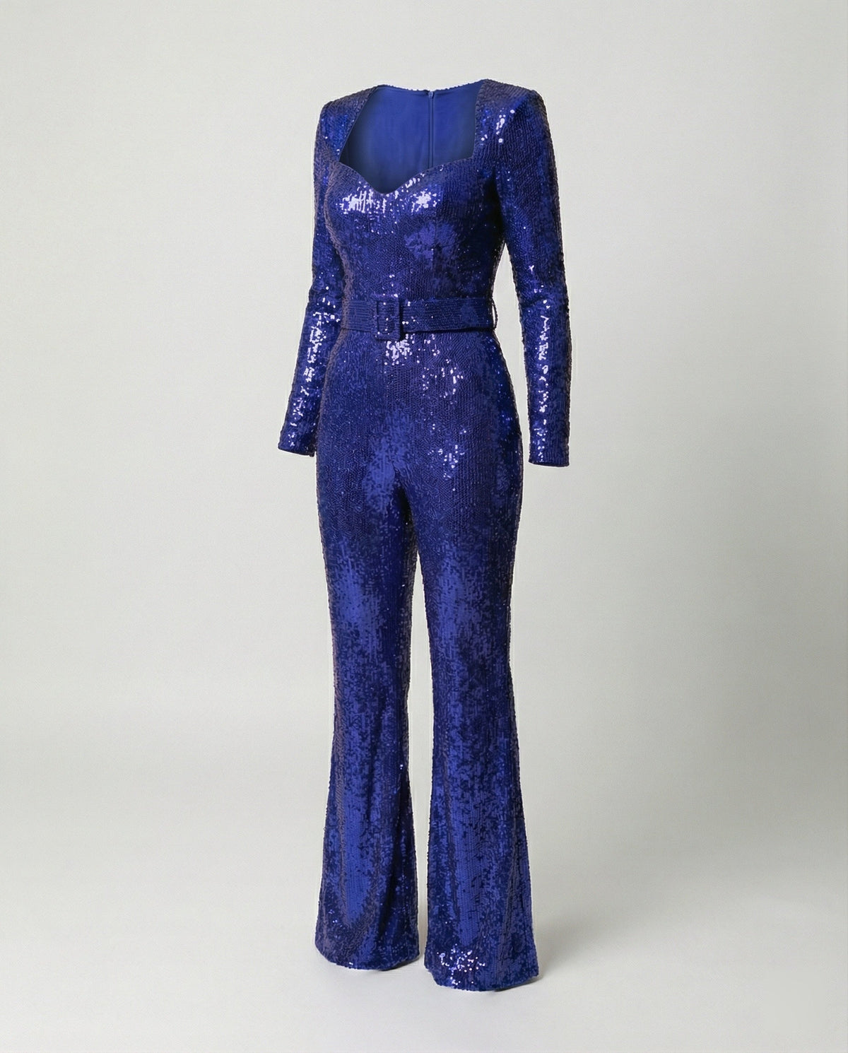 Eleganter Pailletten-Jumpsuit mit langen Ärmeln