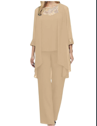 Dreiteiliges Damen-Ensemble aus Kleid, Jacke und Gürtel