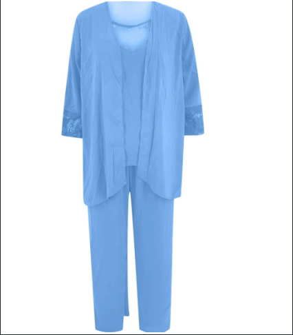 Dreiteiliges Damen-Ensemble aus Kleid, Jacke und Gürtel
