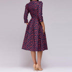 Elegantes Damen-Midikleid im Retro-Stil