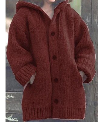 Liane | Schlichte, locker sitzende Strickjacke mit Kapuze