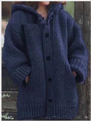 Liane | Schlichte, locker sitzende Strickjacke mit Kapuze