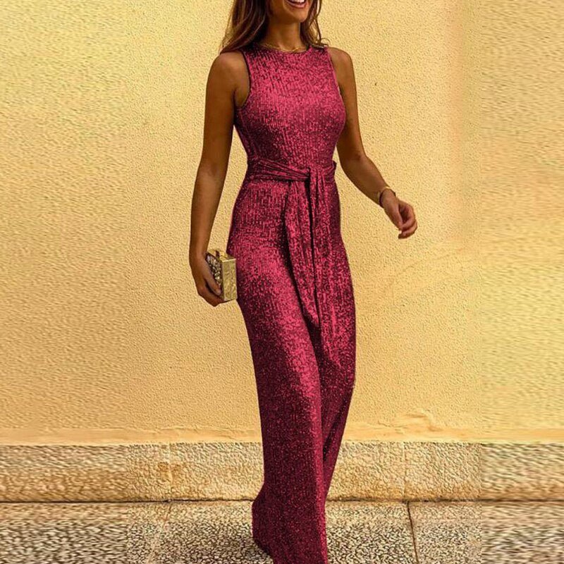 Damen-Glitzer-Jumpsuit mit Pailletten