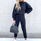 Damen-Hausanzug mit Rollkragen und Hose mit elastischem Bund