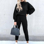 Damen-Hausanzug mit Rollkragen und Hose mit elastischem Bund